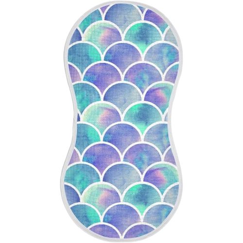 Purple Mermaid Muslin Baby Burp Cloths 1 Pack, Super Absorbent Soft Cotton Burping Rags Feeding Bibs for Newborn Boys Girls