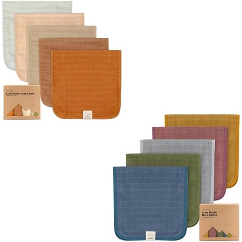 KeaBabies 5-Pack Muslin Burp Cloths for Baby Boys, Girls - Baby Burp Cloths, Burp Clothes for Baby Girl, Boy, Neutral Burping Cloths for Babies, Burp Rags, Burp Cloth