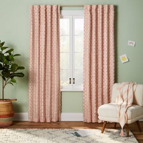 84" Blackout Clipped Dotted Kids' Panel Pink - Pillowfort™: Noise Reduction, Uv Protection, Energy Efficient Curtain