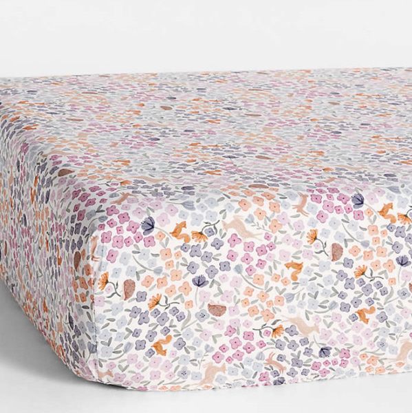 Stay Cool Wonderland Prairie 100% Organic Cotton Baby Crib Fitted Sheet