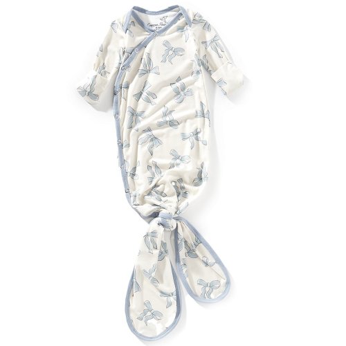 Copper Pearl Baby Girls Newborn-6 Months Daphne Bow Print Long-Sleeve Knotted Gown