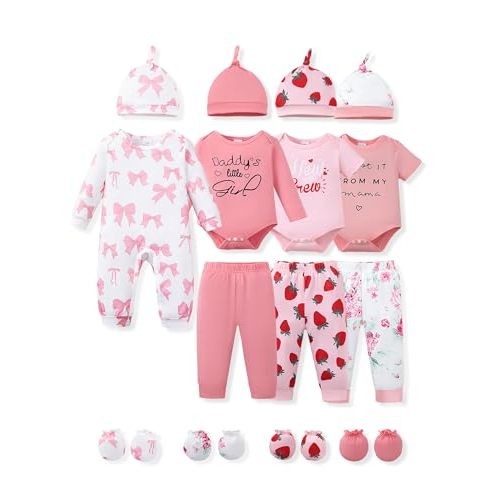 NZRVAWS Preemie Newborn Baby Boy Clothes Infant Clothing Romper Pant Outfits Set Layette Essentials 19 Pieces 0 3 6 12 Months