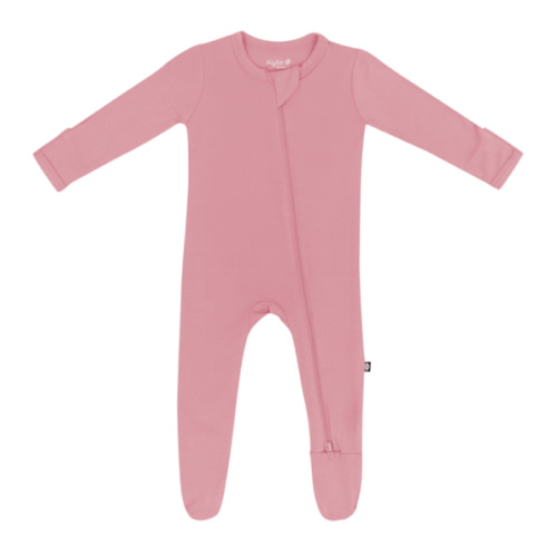 Zippered Footie in Apple Blossom