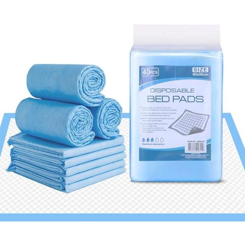 40PCS Adult Disposable Economy Pads Large Size, 90x60CM Thicken Adult Incontinence Disposable Bed Pee Underpads (40PCS)