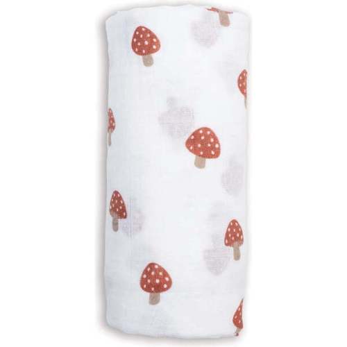 Muslin Swaddle Blanket, Mushroom - Lulujo | Maisonette