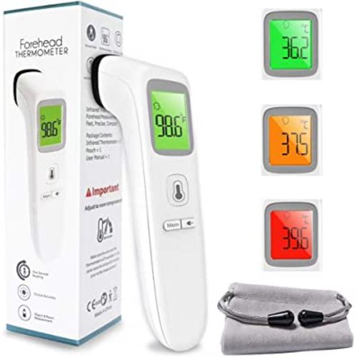 Digital Forehead Thermometer Non-Touch for Children, Baby, Parents Infrared Sensors for Fast Clinically Accurate Readings Less Than 1s, Detects Fever