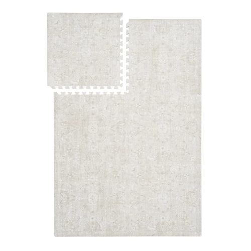 Super 1 Inch Thick Premium Quality Exercise & Baby Foam Play Mats - Expandable & Large Non-Toxic Odorless Floor Mat - 6 Tiles Spacious 6x4ft - Peel-Resistant - Pearl Beige