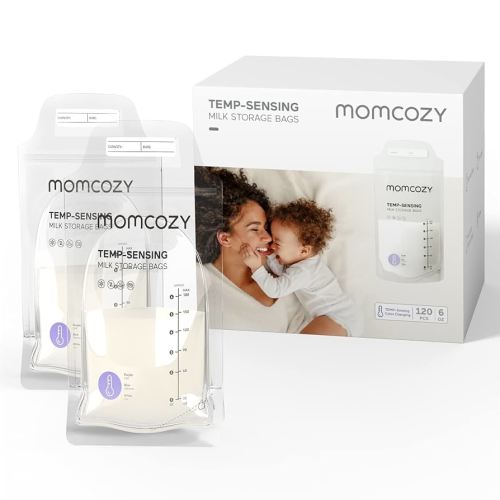 Momcozy Breastmilk Storage Bags 120PCS, Temp-Sensing Discoloration Milk Storing Bags for Breastfeeding, Disposable Milk Storage Bag with 6 Ounce Self Standing, No-Leak Milk Freezer Storage Pouches : Amazon.com.au: Baby