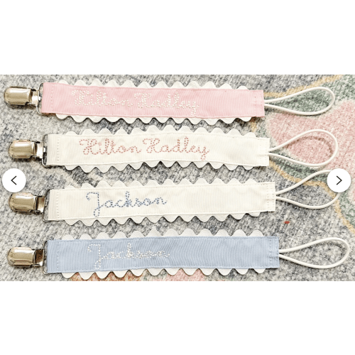 Embroidered Pacifier Clip