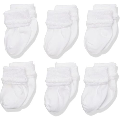 Jefferies Socks Baby Newborn Bubble Stitch Rock-a-bye Bootie 6 Pair Pack Socks, White, Newborn