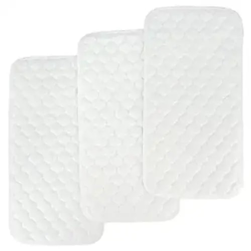 BlueSnail Quilted Thicker Waterproof Changing Pad Liners,3 Count(Snow White) - snow white