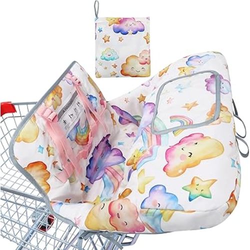 Shopping Cart Cover for Baby, Cotton Cart Cover for Babies, Soft High Chair Cover Grocery Cart Cover for Baby Boy and Baby Girl, Portable Toddler Infant Highchair Cover for Restaurants