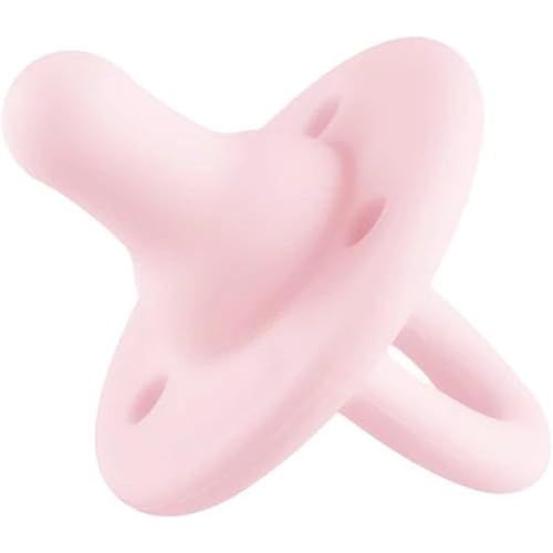 Lee Lee and Me Paci - Blush Color - 100% Medical Grade Silicone Pacifier Breast-Like Nipple Design for Better Latch - Size 0-18 Months