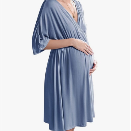Ekouaer 3 in 1 Labor/Delivery/Hospital Gown Maternity Dress Nursing Nightgown Sleepwear for Breastfeeding
