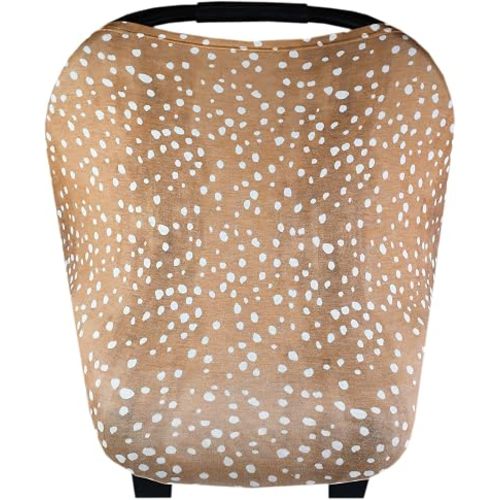 Copper Pearl Nursing Cover for Breastfeeding – Multi-Use Baby Car Seat Cover, Stroller Cover & Breast Feeding Cover Up for Women, Stretchy Breathable High Quality Cover for Boy or Girl, Fawn