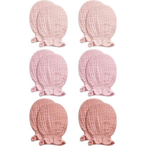 Pro Goleem Muslin Baby Mittens for Newborn, 100% Cotton No Scratch Soft Breathable Gloves for Boys and Girls 0-6 months