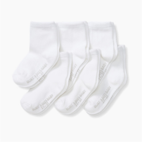 Burt's Bees Baby Unisex Baby Socks Ankle or Crew Height Made with Soft Organic Cotton, 6 Packs with Non-Slip Grips for Babies