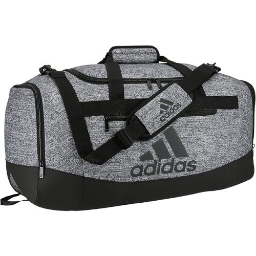 adidas Unisex Defender 4.0 Gym Duffel Bag for Men and Women, Jersey Onix Grey/Black, Medium (66L)