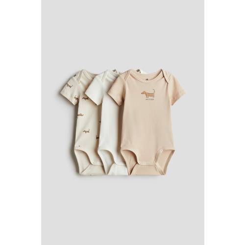 3-PACK COTTON BODYSUITS WITH LAP SHOULDERS