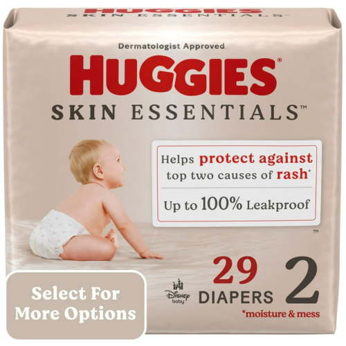 Huggies Skin Essentials Baby Diapers, Size 2 (12-18 lbs), 29 Ct (Select for More Options)