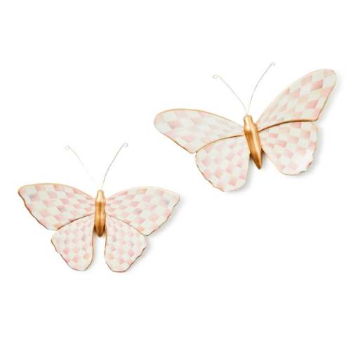 MacKenzie-Childs | Rosy Check Wall Decor Butterfly Duo