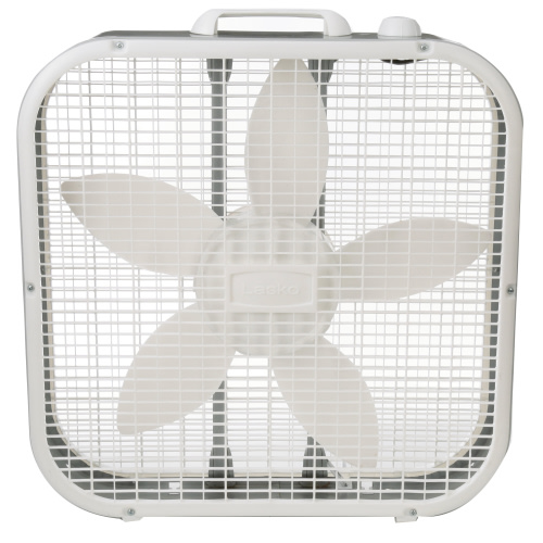 "Lasko 20"" Metal Blade Box Fan, 3 Speeds, Weather-Resistant, Portable, White, B20200"