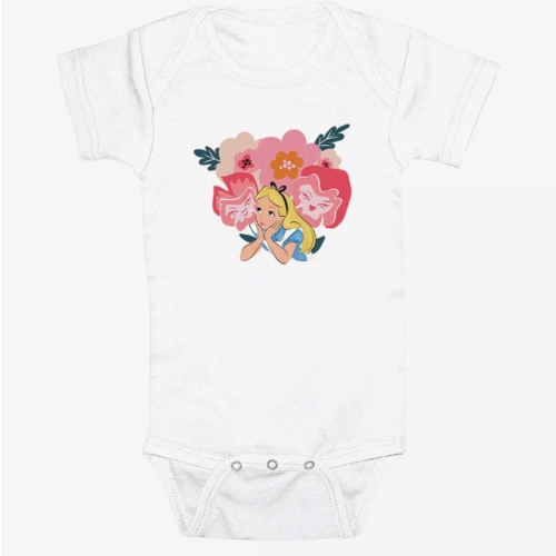 Disney Alice In Wonderland Flowers Infant Bodysuit - WHITE | BoxLunch