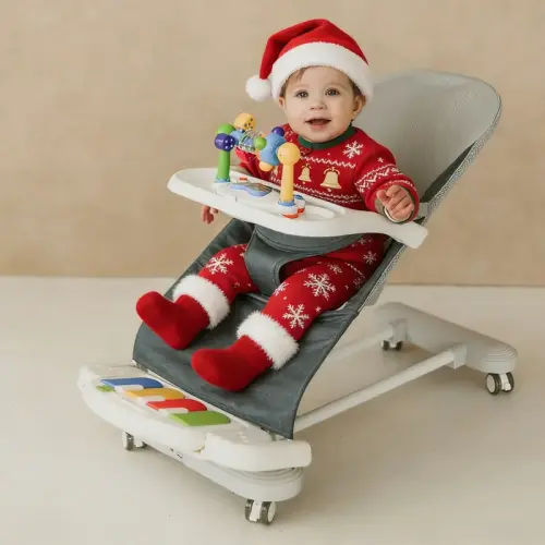 Cuddobaby 4-in-1 Baby Bouncer with Wheels & Toy | Feeding Tray, - TikTok Shop