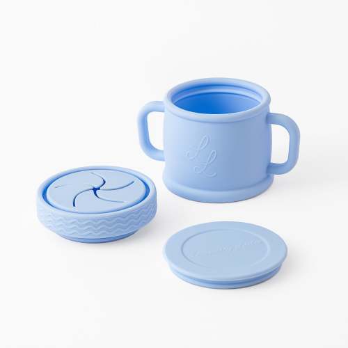 Coastal Cup: Nontoxic Toddler Snack Cup – Soft Silicone With Lid Coastal Blue