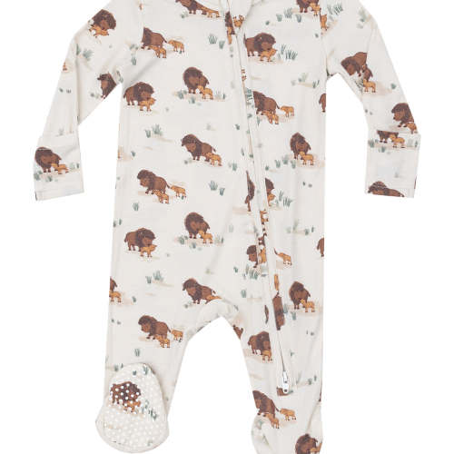 2-Way Zip Footie, Bison Families