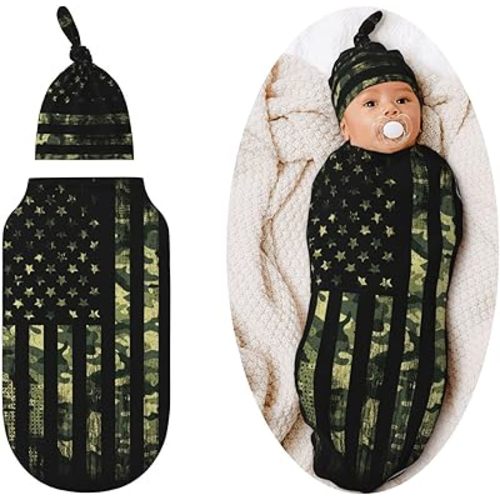 Camo Flag Swaddle Blankets Newborn Receiving Blanket Baby Swaddle Wrap Soft Sleeping Sack for Baby Girls Boys