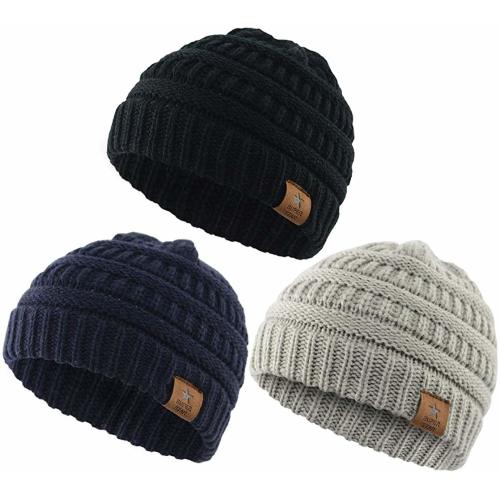 Soft Warm Knitted Baby Hats Caps Cute Cozy Chunky Winter Infant Toddler Baby Beanies for Boys Girls