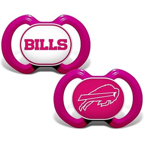 BabyFanatic Girls Pink Pacifier 2-Pack - NFL Buffalo Bills - Officially Licensed League Gear