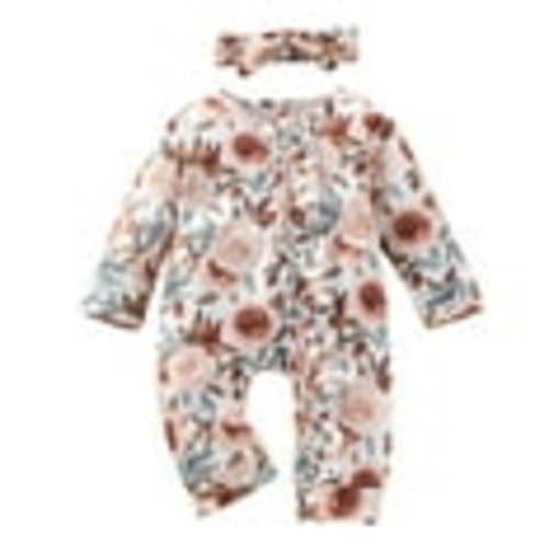 RGDYPKO Infant Girls Cotton Long Sleeve Floral Prints Pullover Romper Newborn Jumpsuit Clothes