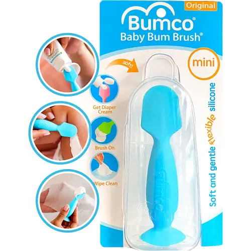 Bumco Mini Diaper Cream Spatula with Case - BPA-Free Butt Spatula Baby, Soft & Flexible Diaper Spatula, Diaper Cream Applicator, Mom-Invented Baby Must Haves, Diaper Bag Essentials, Butt Paste Spatula