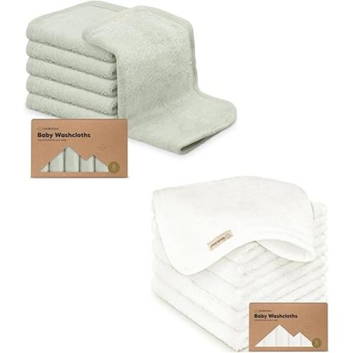 KeaBabies 6-Pack Baby Washcloths - Soft Viscose Derived from Bamboo Washcloth, Baby Wash Cloths, Baby Wash Cloth for Newborn, Kids, Bath Baby Towels, Face Towel, Face Cloths for Washing Face
