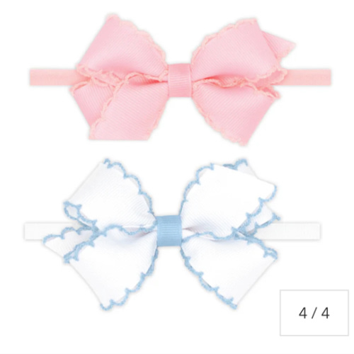 Mini Moonstitch Grosgrain Two Pack Headband Bows