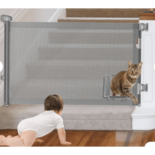 GROWNSY Retractable Baby Gates with Cat Door