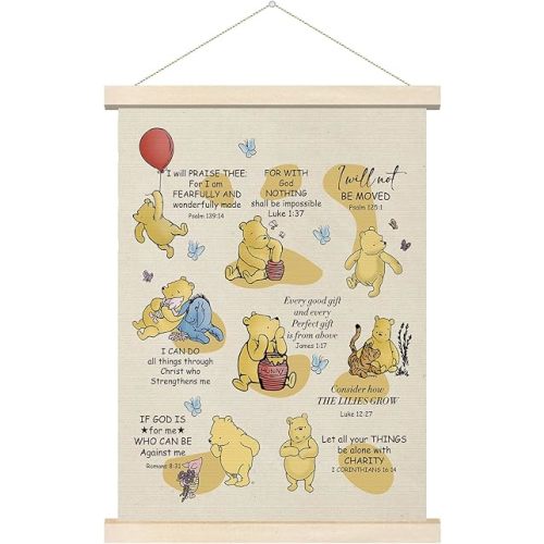 Tillfuru Classic Winnie Poster Hanger, Inspirational Winnie Wall Art, Winnie Gifts for Women, Nursery Wall Hanger, Nursery Wall Art Decor, Winnie Wall Artwork for Classroom Living Rooms 12x16 Inch