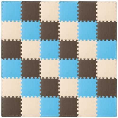 Prosource Kids Solid Floor Play Mat 3/8-in, 36 Sq Ft - 36 Tiles, Brown/beige/grey