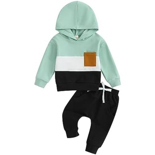 Infant Baby Boy Fall Winter Clothes Outfits Hooded Long Sweatshirt Pants Set Toddler Clothes 6 12 18 24 Months 2T