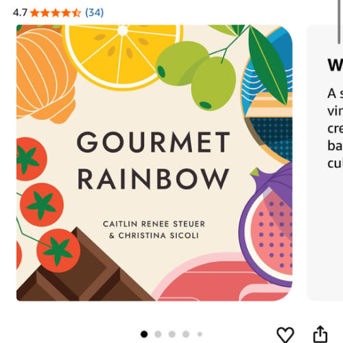 Gourmet Rainbow Board Book Poems About Color and Food Facts for Early Reader Baby 0-12M and Toddler Learning Resource 1-4 Years Preschool Classroom Teacher Must Have