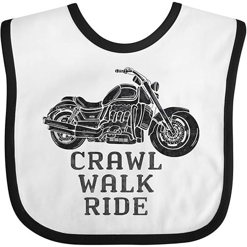 inktastic Crawl Walk Ride Motorcycle Baby Bib