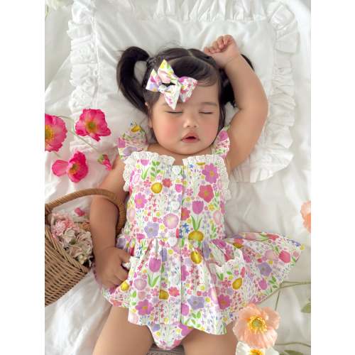 Flower Fields Baby Girl Floral Romper
