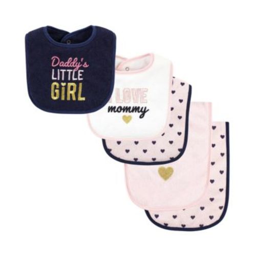 Baby Girls Hudson Cotton Terry Bib and Burp Cloth Set, Daddys Girl, One