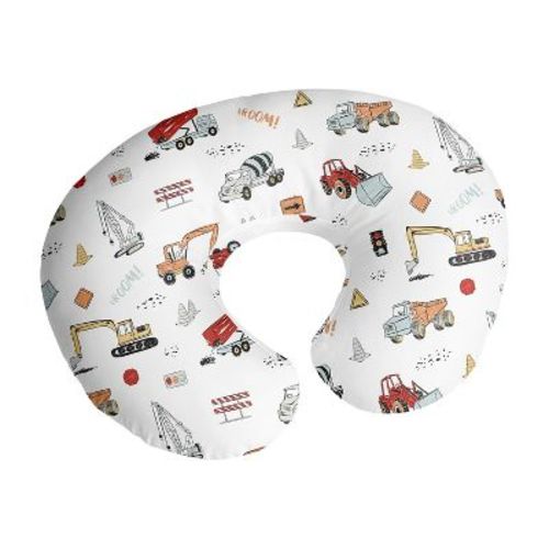 Sweet Jojo Designs Boy Support Nursing Pillow Cover (pillow Not Included) Construction Truck Red Blue And Grey