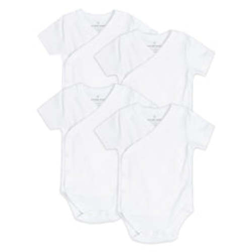 Short Sleeve Kimono Side Snap Bodysuit Set - White – Goobie Baby