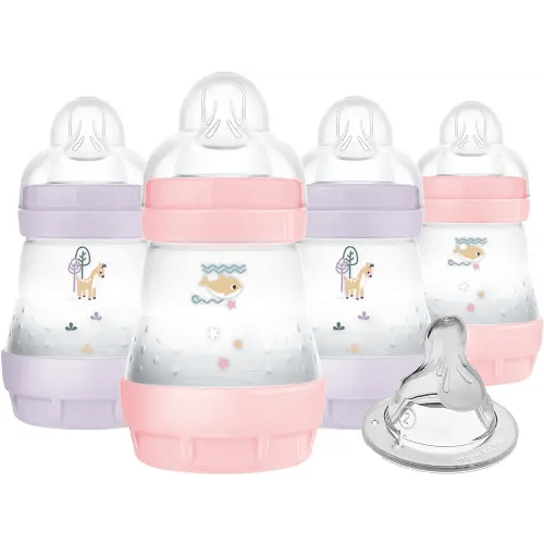 MAM Easy Start Anti-Colic Baby Bottle 5 oz, Slow Flow, Breastfeeding-Like Silicone Nipple Bottle, Reduces Colic, Gas, & Reflux, Easy-to-Clean, BPA-Free, Vented Baby Bottles for Newborns, 0-3 Months
