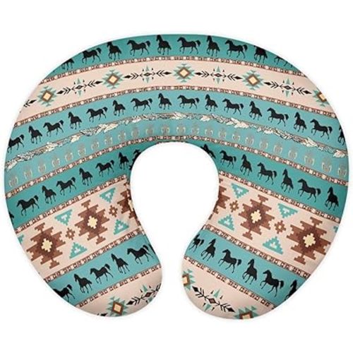 Aztec Boho Horse Nursing Pillow Cover for Baby Boys Breastfeeding Pillow Slipcover with Hidden Zipper Nursing Pillow Case for Newborn Girls Breast Feeding Pillowcases Green