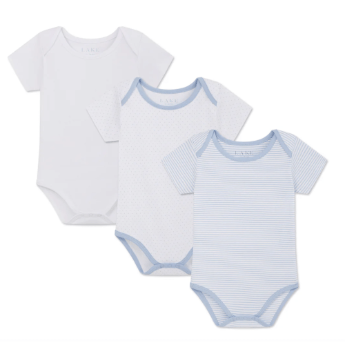 LAKE | Baby | Pima Cotton Pajamas | French Blue Baby Bodysuit Bundle